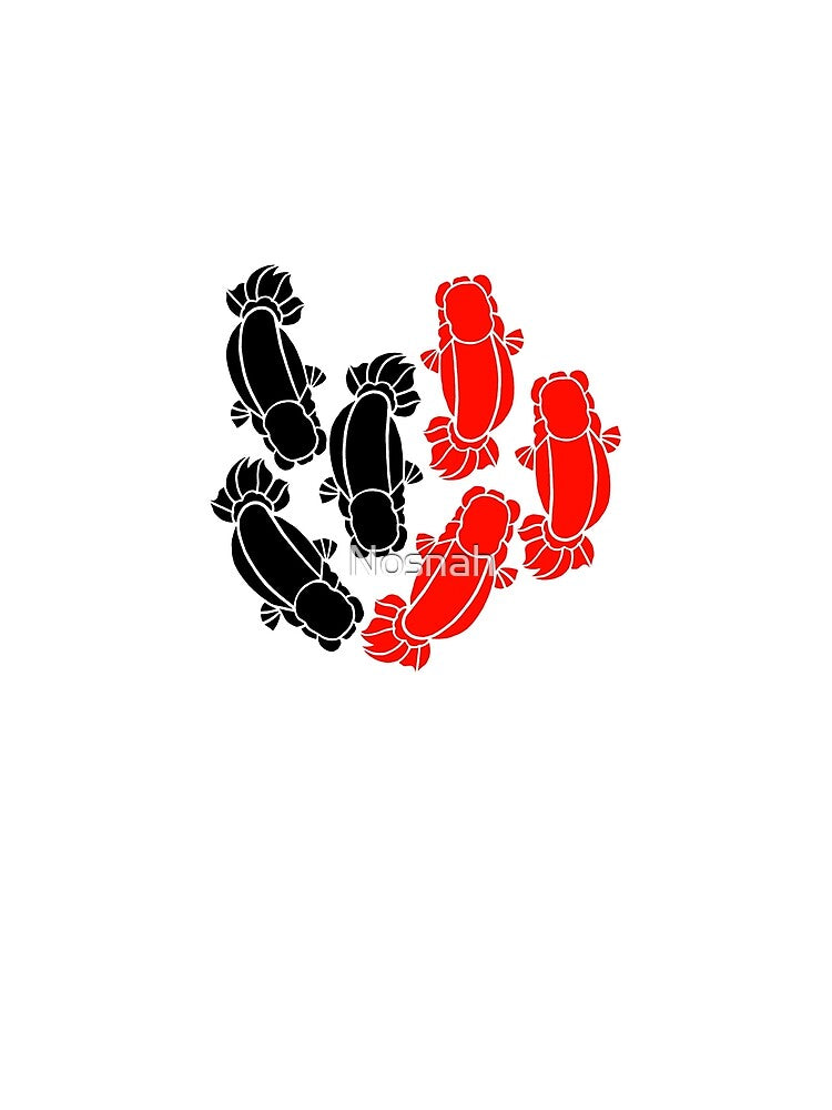 Ranchu Full Red and Full Black Goldfish Logo 0414 by Nosnah