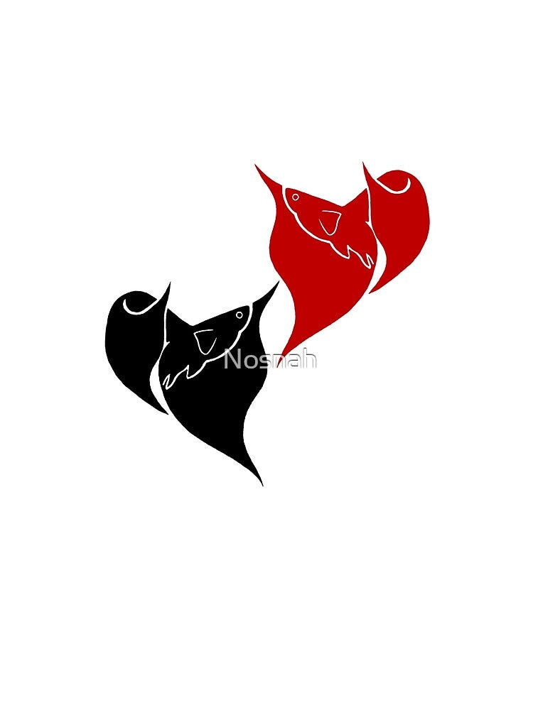 Full Black and Full Red Albino Fancy Guppy Logo by Nosnah