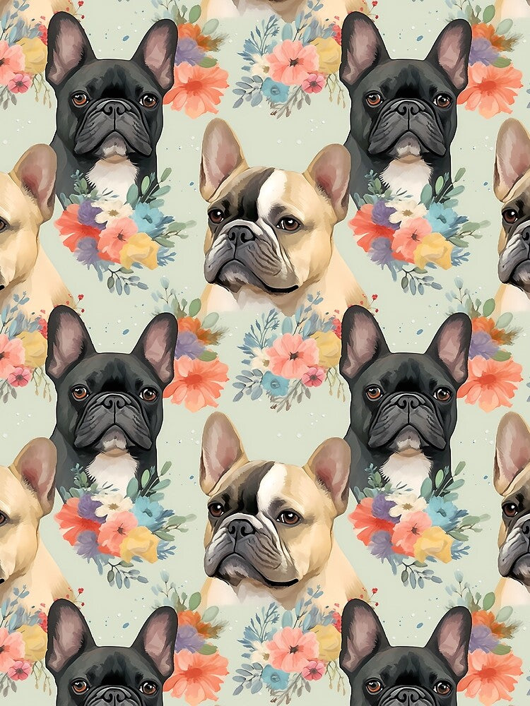 French Bulldogs All Over Tote Bag by candiscamera