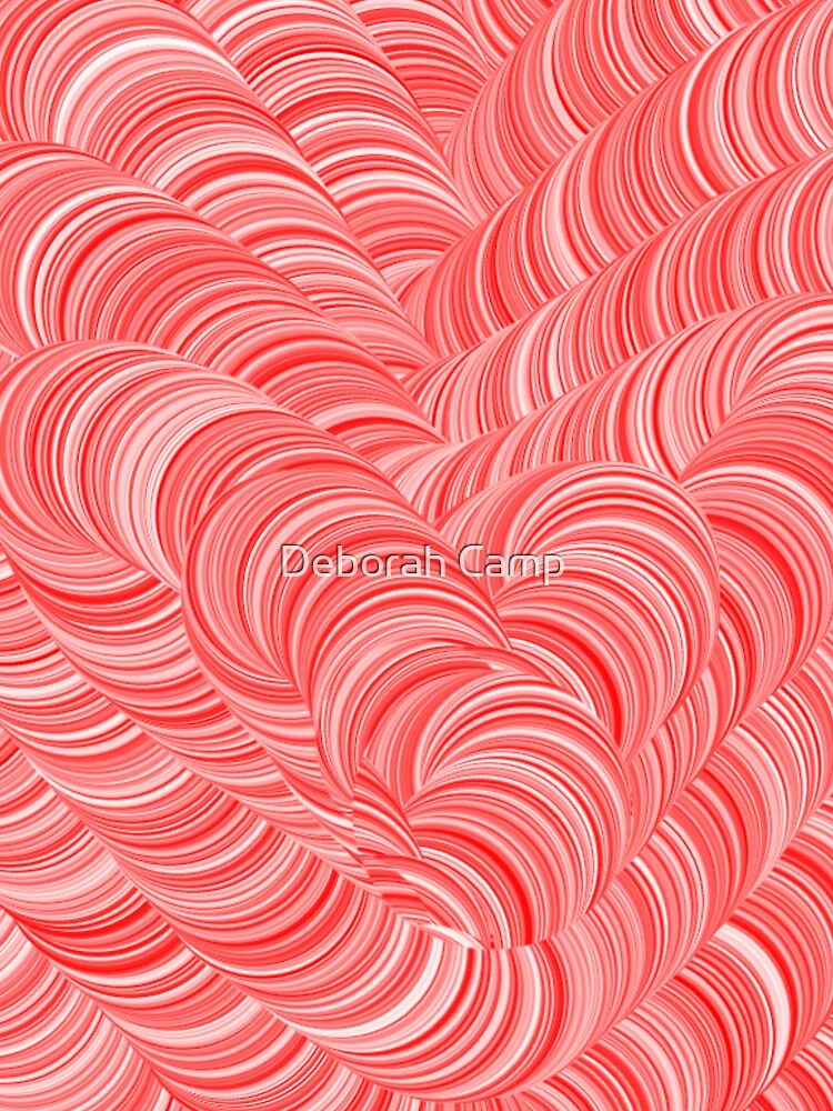 Red and White Swirly Peppermint Abstract Pattern by Deborah Camp