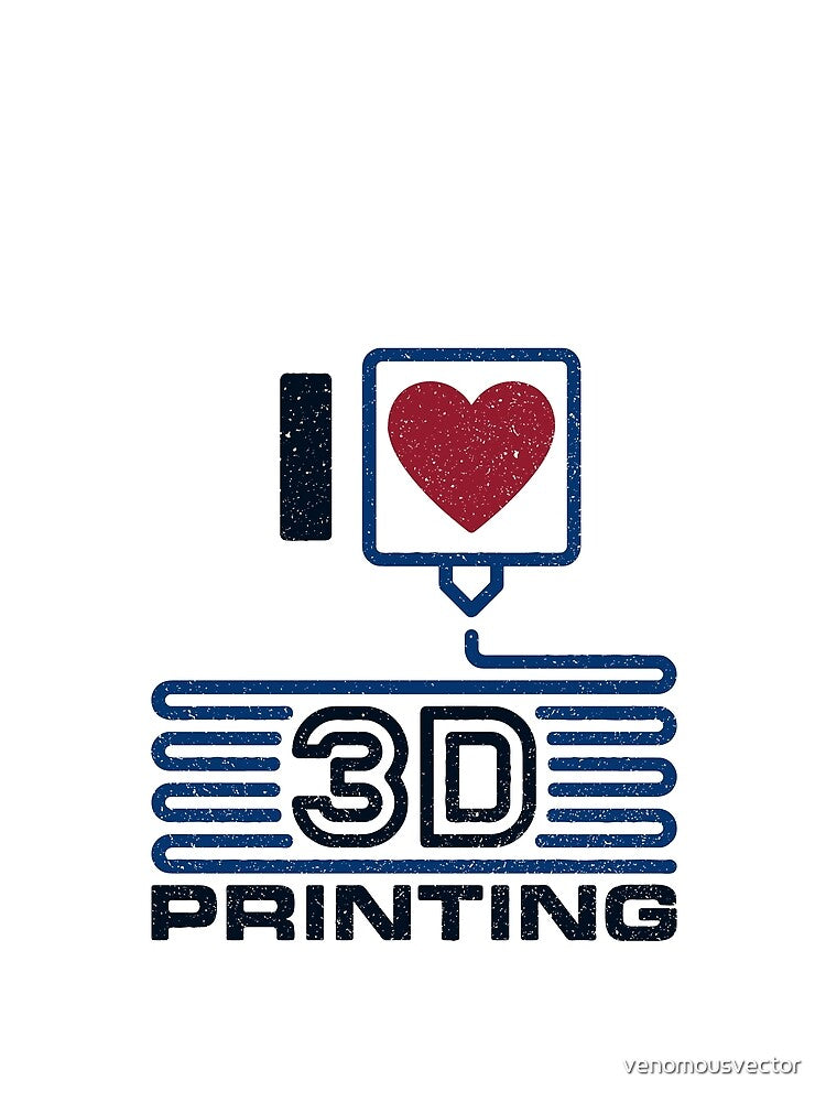 I Love 3D Printing creative distressed design with 3D Printer Extruder by venomousvector