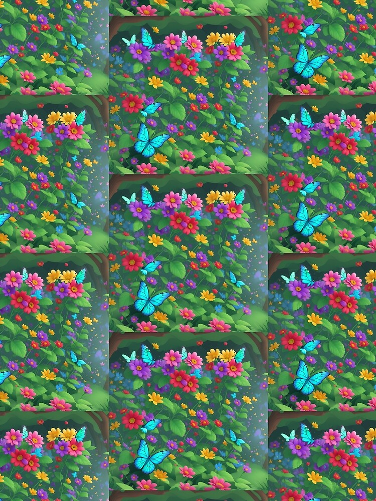 Butterflies on Colorful Flowerbed by Brestylefire