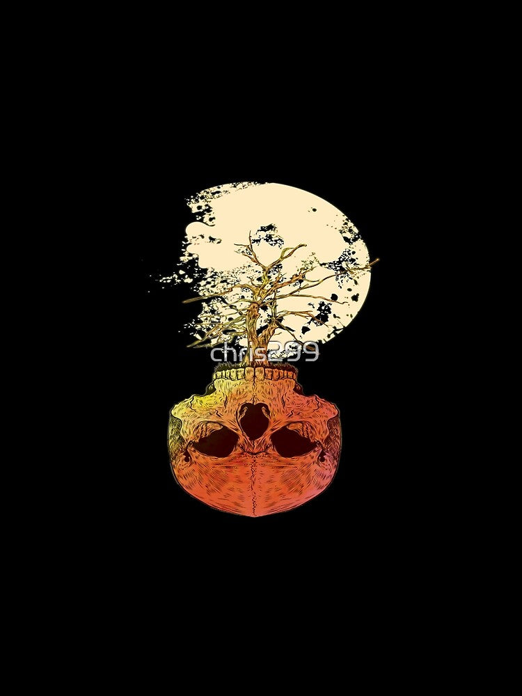 skull bowl for tree with full moon by chris299