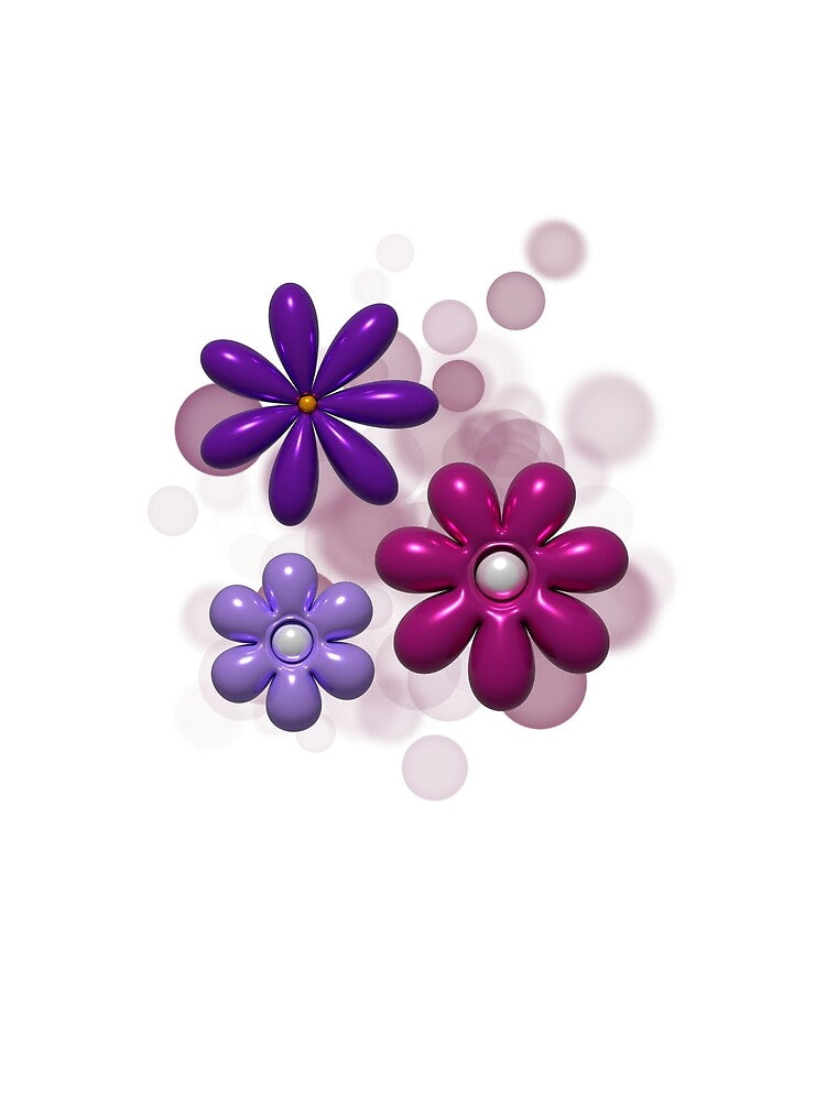 3D Flowers Illustration – Cute Aesthetic Blooming Art by iamKRUK
