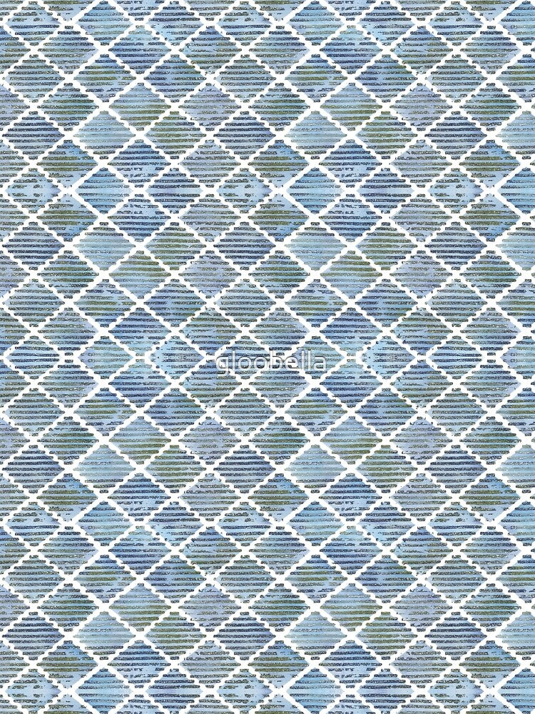 Textured Hand Painted Diamonds in Blue and Green by Zab Butler Design