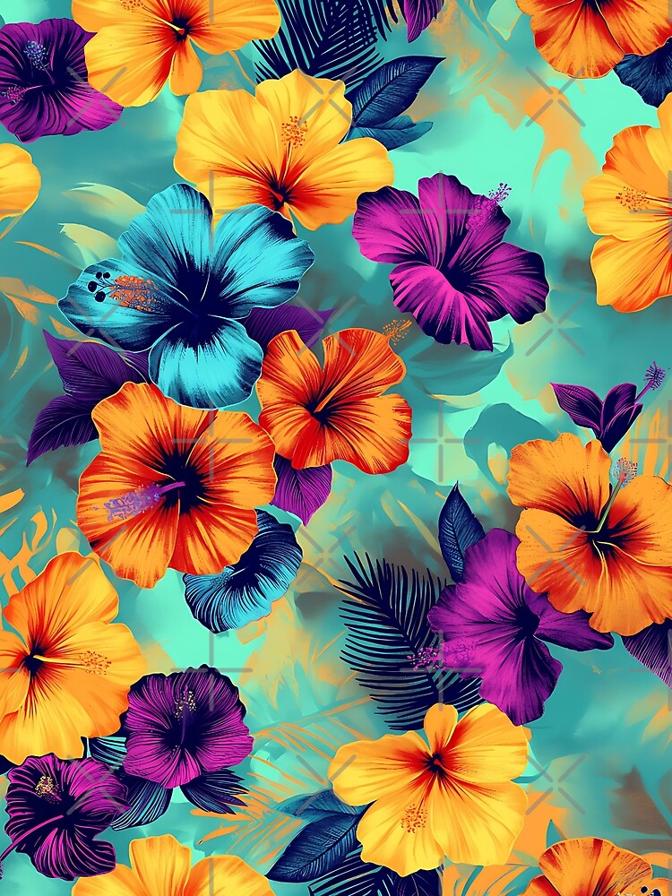 Océano - Neon Glow Tropical Flowers AOP by Oceano-Beach