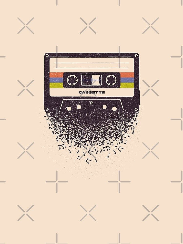 Cassette Swan Song Musical Notes by Tobe Fonseca by Tobe Fonseca® Unisex