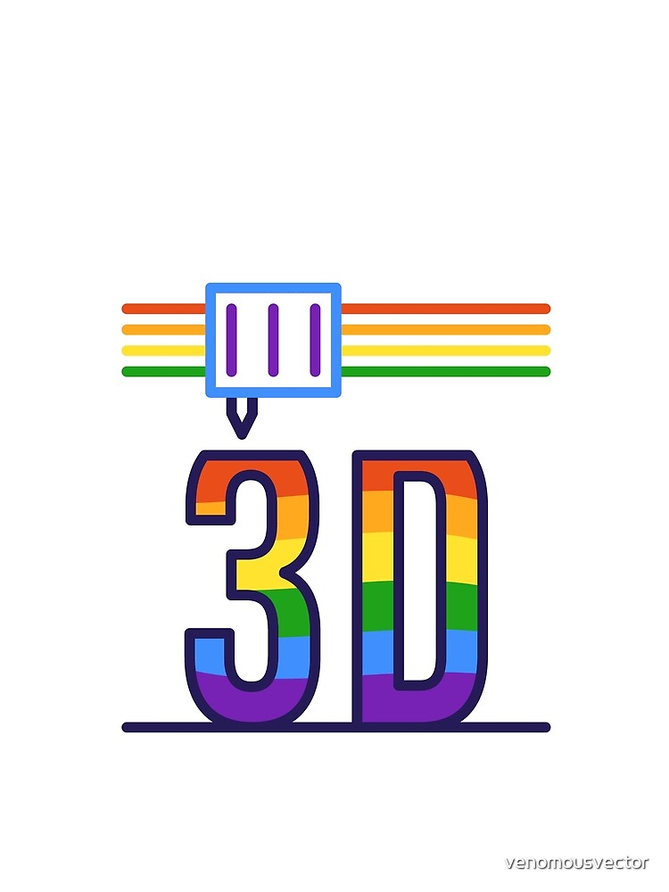 3D Printing Rainbow Pride Flag - I Love 3D Printers for LGBT by venomousvector