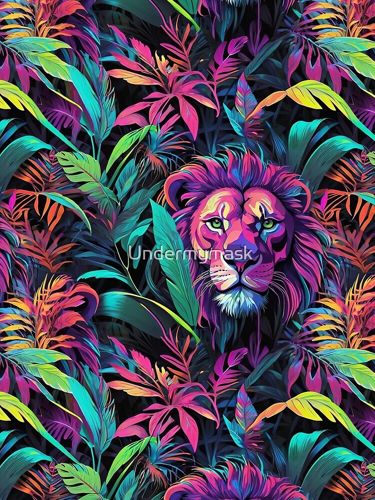 Lion Jungle Print by Nawsome Designs