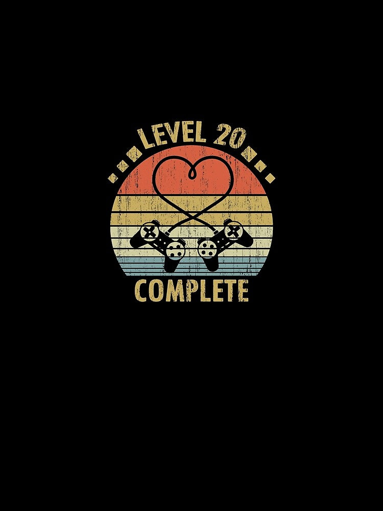 Level 20 Complete - 20th Wedding Anniversary Gift Video Gamer by nana1099