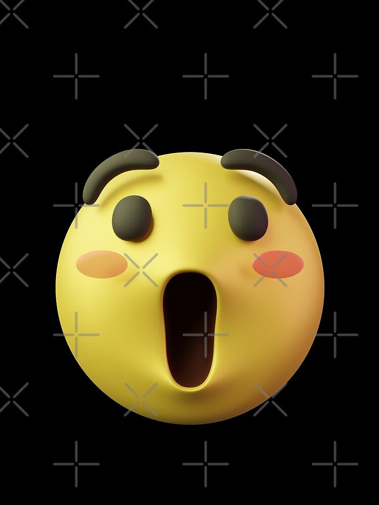 Emoji Smiley Amazed 3D Face by 3Dimension