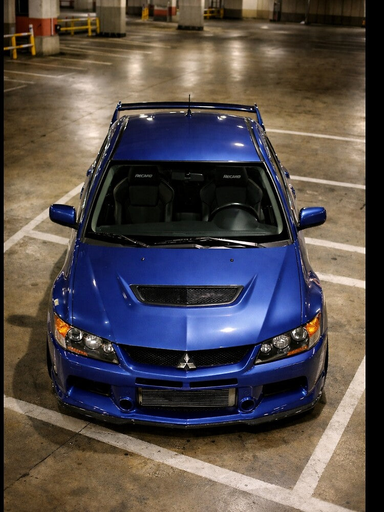ELECTRIC BLUE EVO 9 PARKING LOT SHOT by TheMitsuGuy
