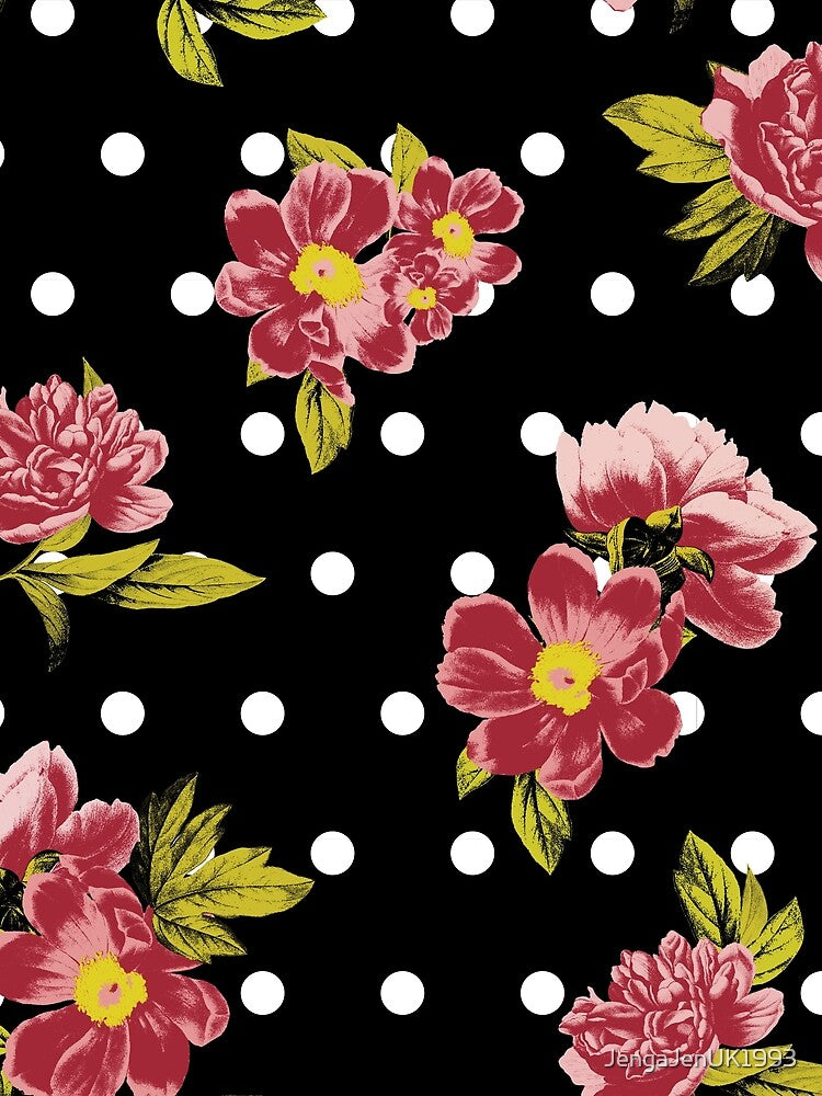 retro polka dot floral by JengaJenUK1993