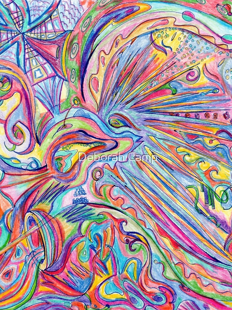 Trippy Psychedelic Swirl World by Deborah Camp