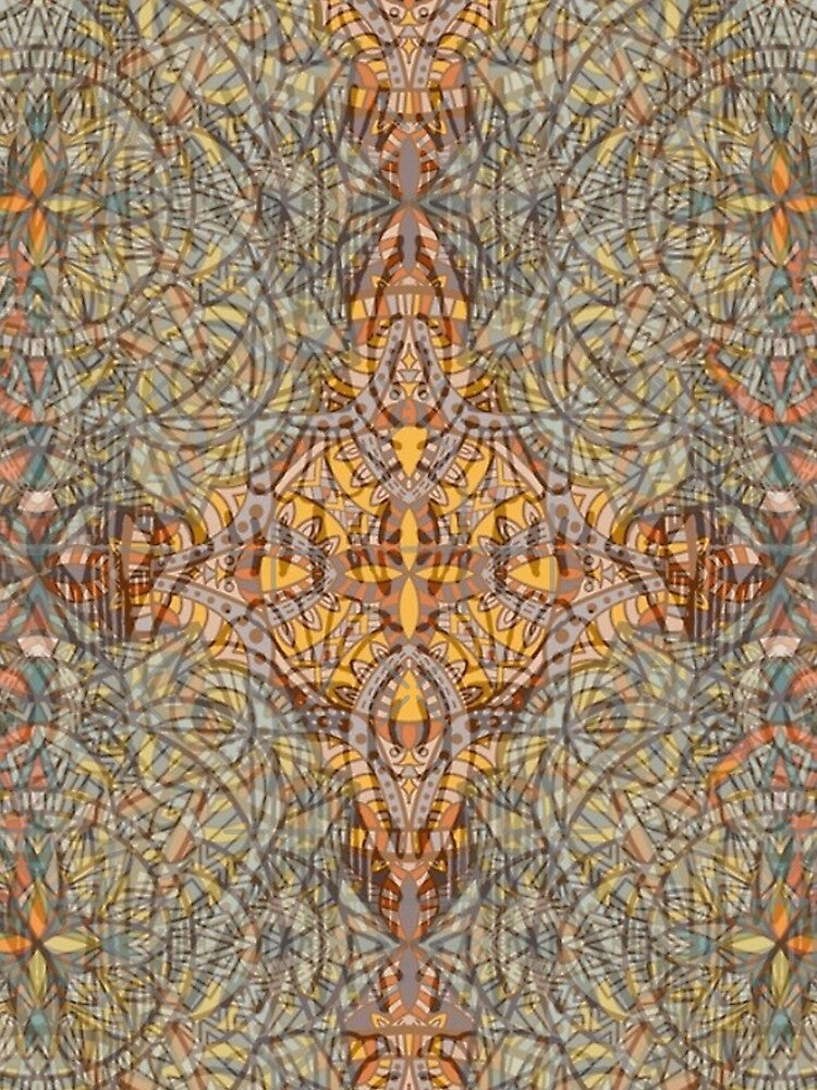Boho Paisley All Over Warm Fall Colors Print by Farprintod
