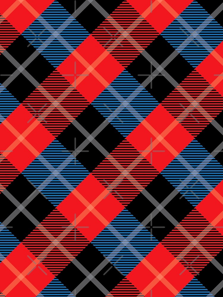 Buffalo Plaid Red Black Blue Christmas Winter Pattern by ZiesMerch