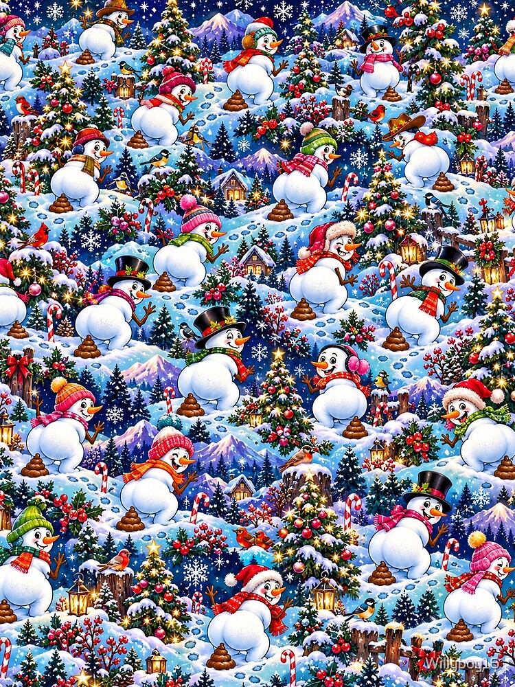 Pooping Snowmen Christmas by Willyboy16