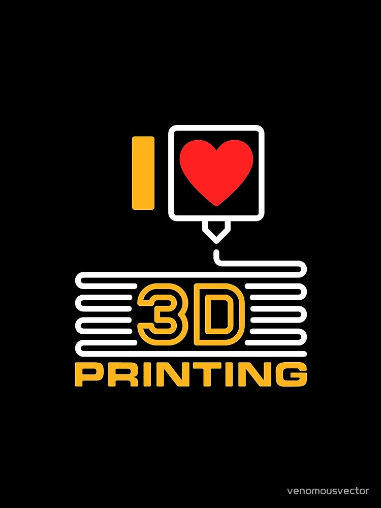 I Love 3D Printing Extruder with Nozzle and Filament creative design for 3D Printer Geek by venomousvector