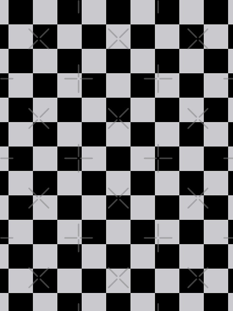 Grey Gray Black Checker Pattern by PatternTitan