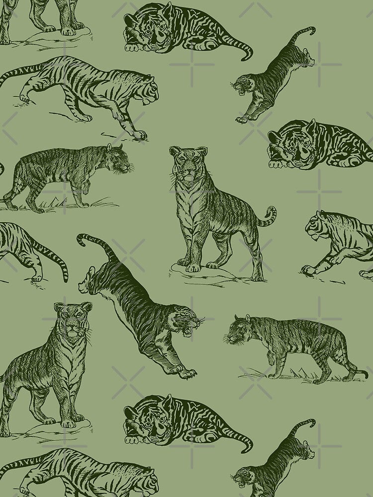 Tiger All-over pattern [green] by bellatierra
