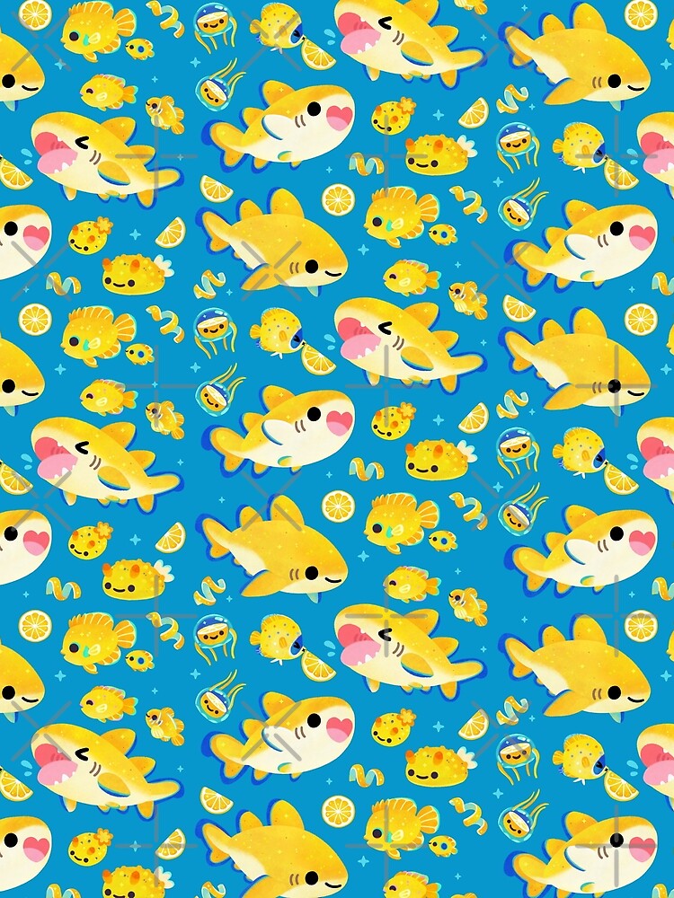 Lemon shark and friends - blue by pikaole