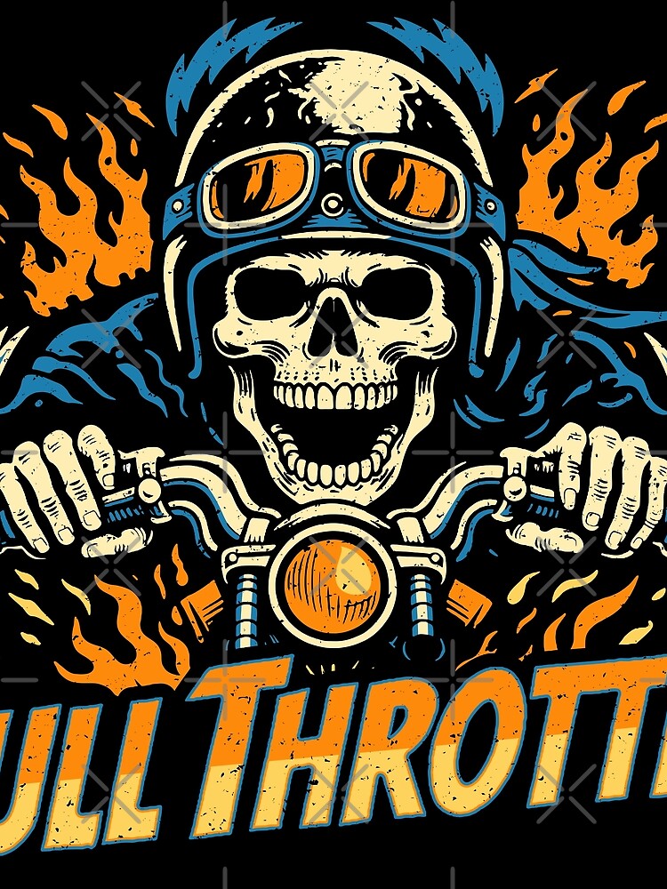 FULL THROTTLE Vintage Moto Thunder Lightning Retro Art by kosongxlima