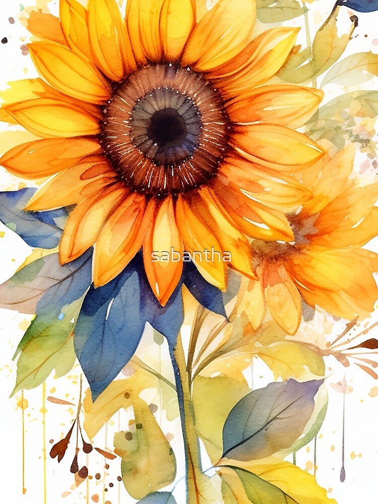 Helindra - Sunflowers Watercolor (4/4) by sabantha