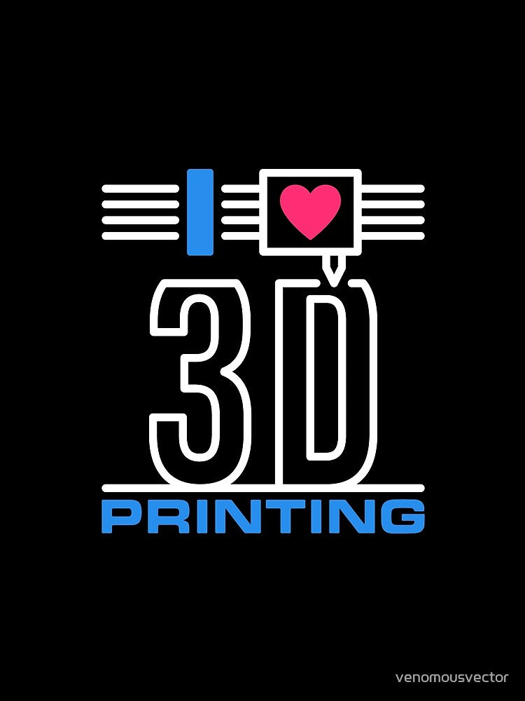 I Love 3D Printing nozzle and filament modern design for 3D Printers Nerds by venomousvector