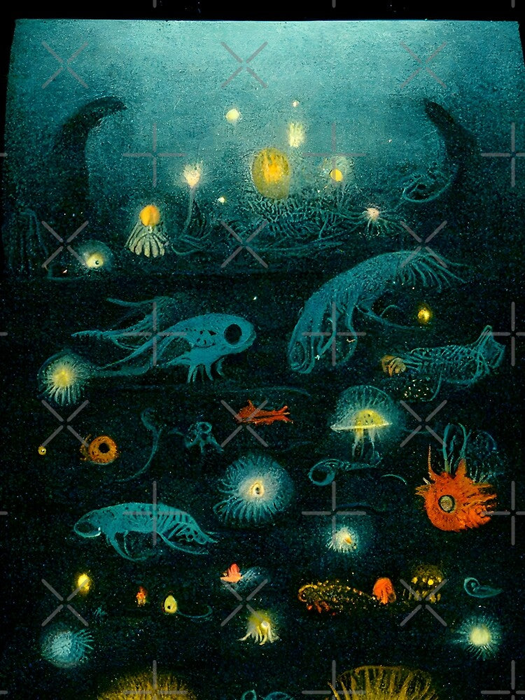 Vintage Etching Of The Bottom Of The Ocean! Design #4 by t8kme2yrwebsite