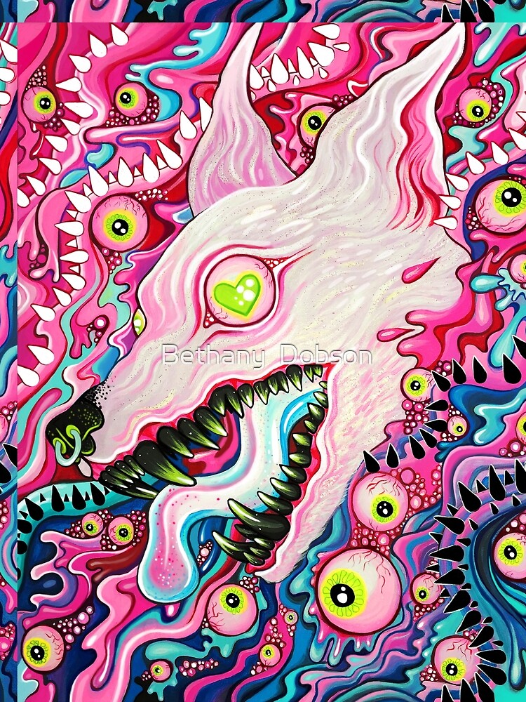 Glitterwolf Acrylic Painting by Bethany  Dobson