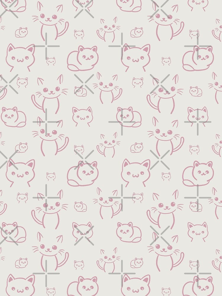 Cute cat all over print seamless pattern by Tanbin