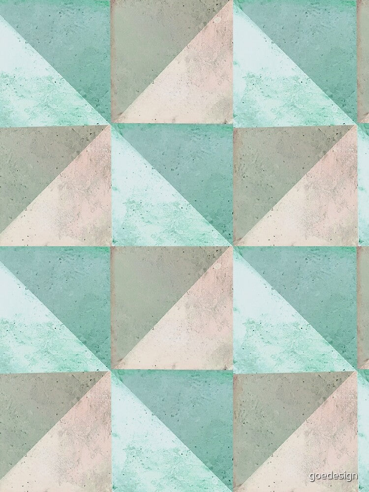 Geometric Stone Triangles: Mint & Sand Abstract by goedesign Unisex