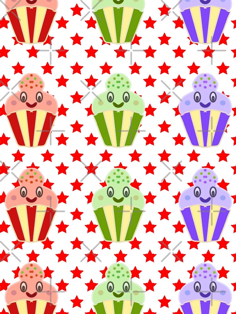 Cute Cupcake Pattern – Kawaii Sweet Dessert Repeat Design by HopeAndHustle