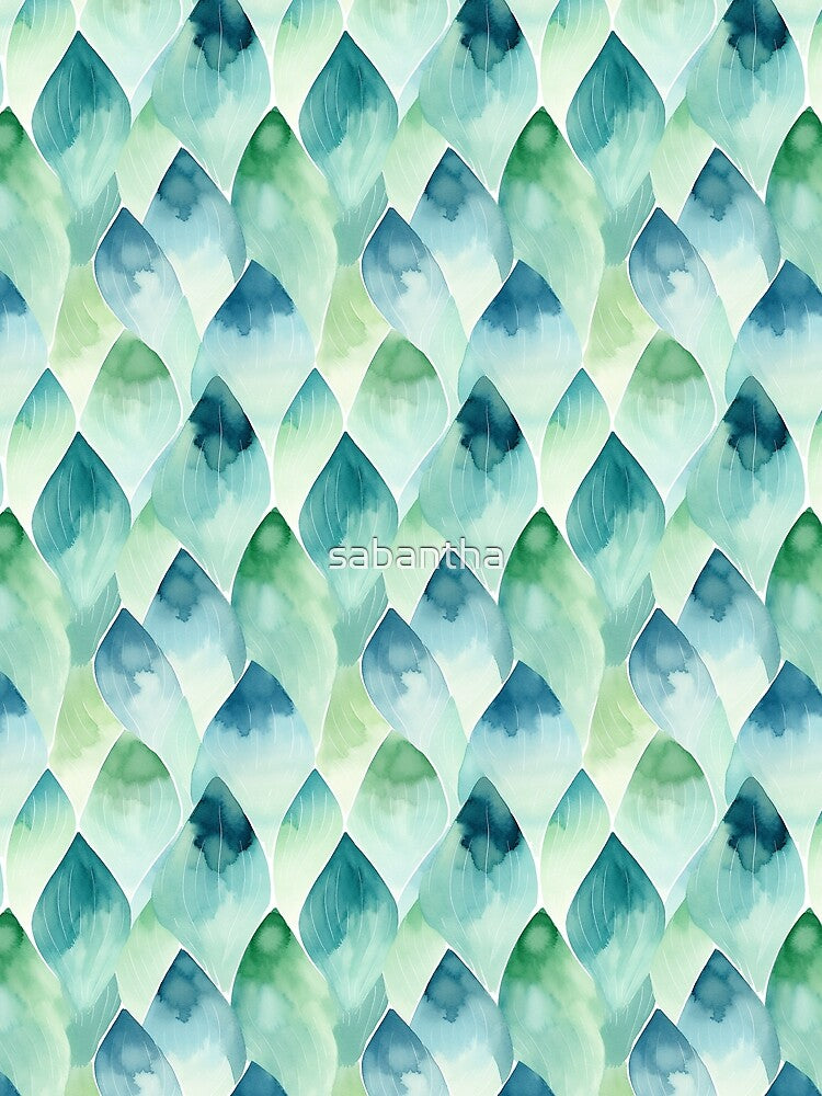 Tylotha - Ink patterns in blue and green (4/4) by sabantha