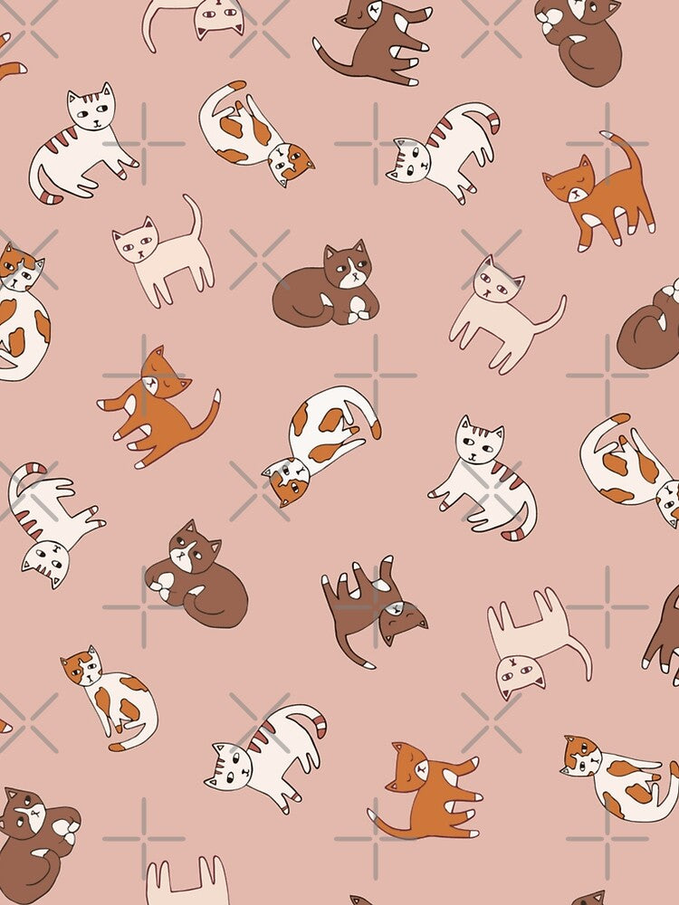 Sweet and Adorable Floating Cats All Over Print with Pink Background for Men's & Women's Fashion by TeeFashionShop