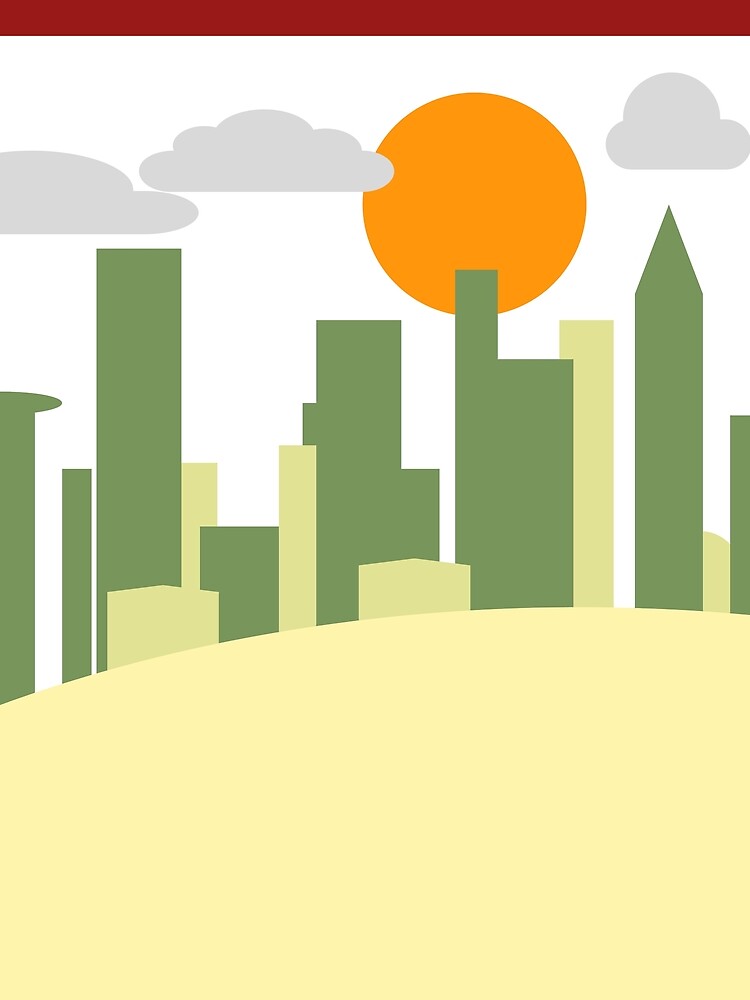 Minimalist retro cityscape by Ravenyard Unisex