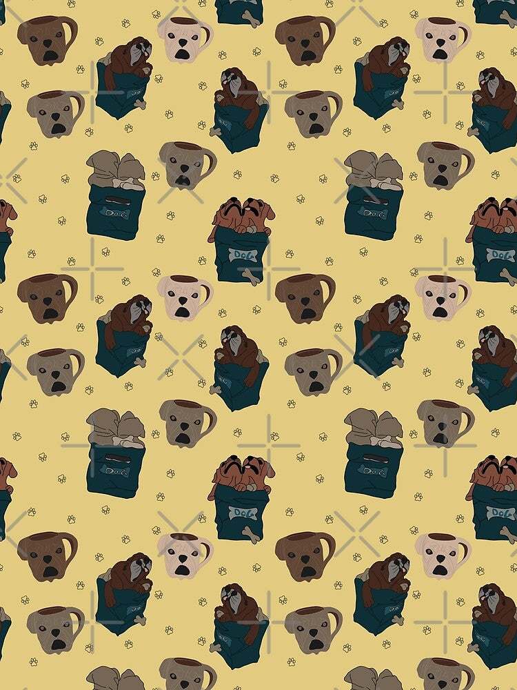 Pug love seamless by Reshma Rajagopal