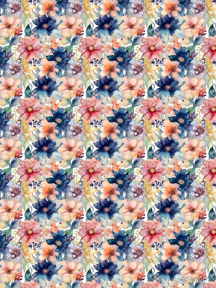 colourful watercolour Flowers, digital art by AthenaUK