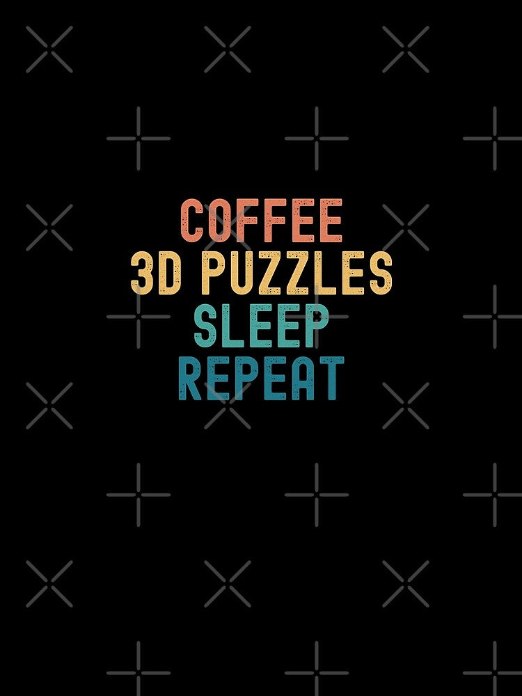 Coffee 3d Puzzles Sleep Repeat - Funny 3d Puzzles & Coffee Gift by kindxinn