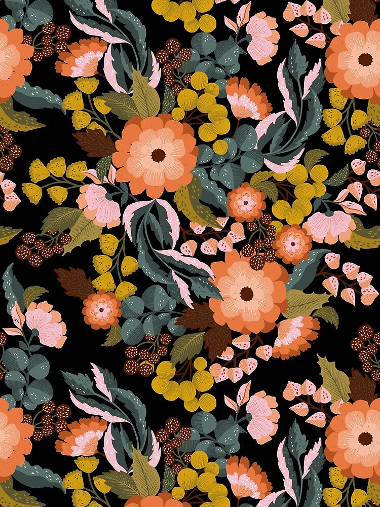 Vintage Boho Floral Pattern Tote Bag Boho Garden Pattern by FestivityFinds