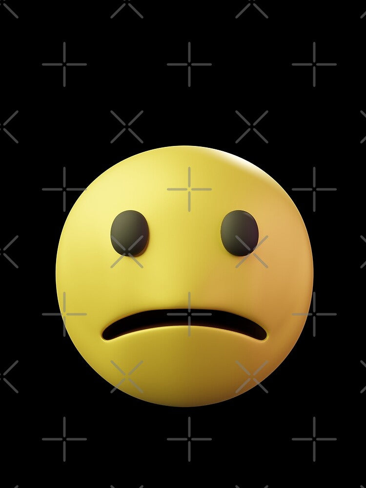 Emoji Smiley Sad 3D Face by 3Dimension