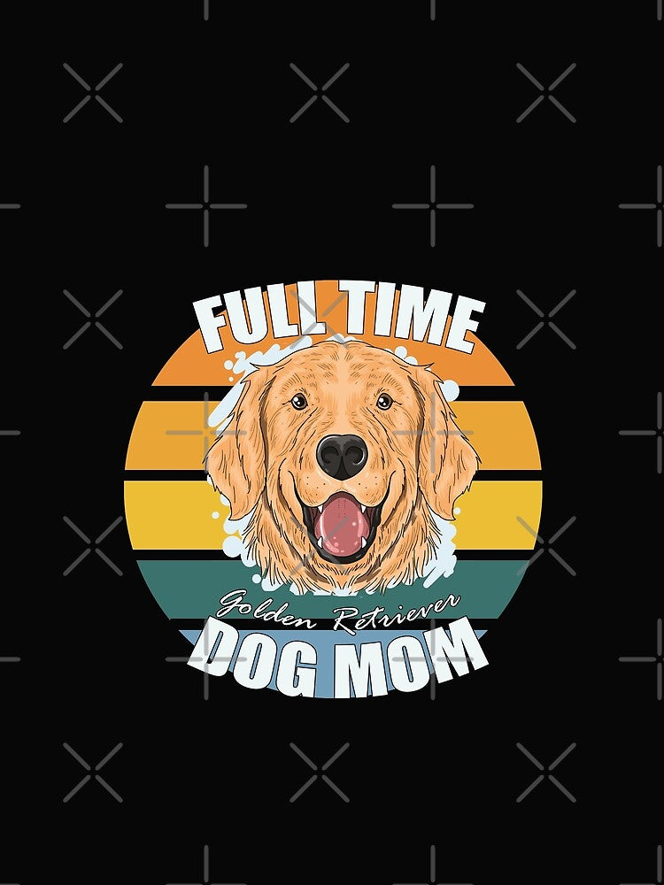 Full Time Golden Retriever Dog Mom- Retro Vintage Sunset by EvaWolf