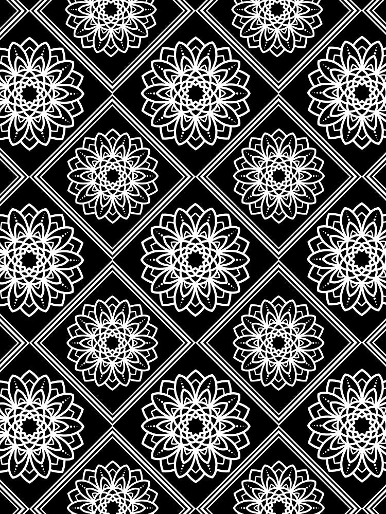 All-over white flower mandala by Faellustra