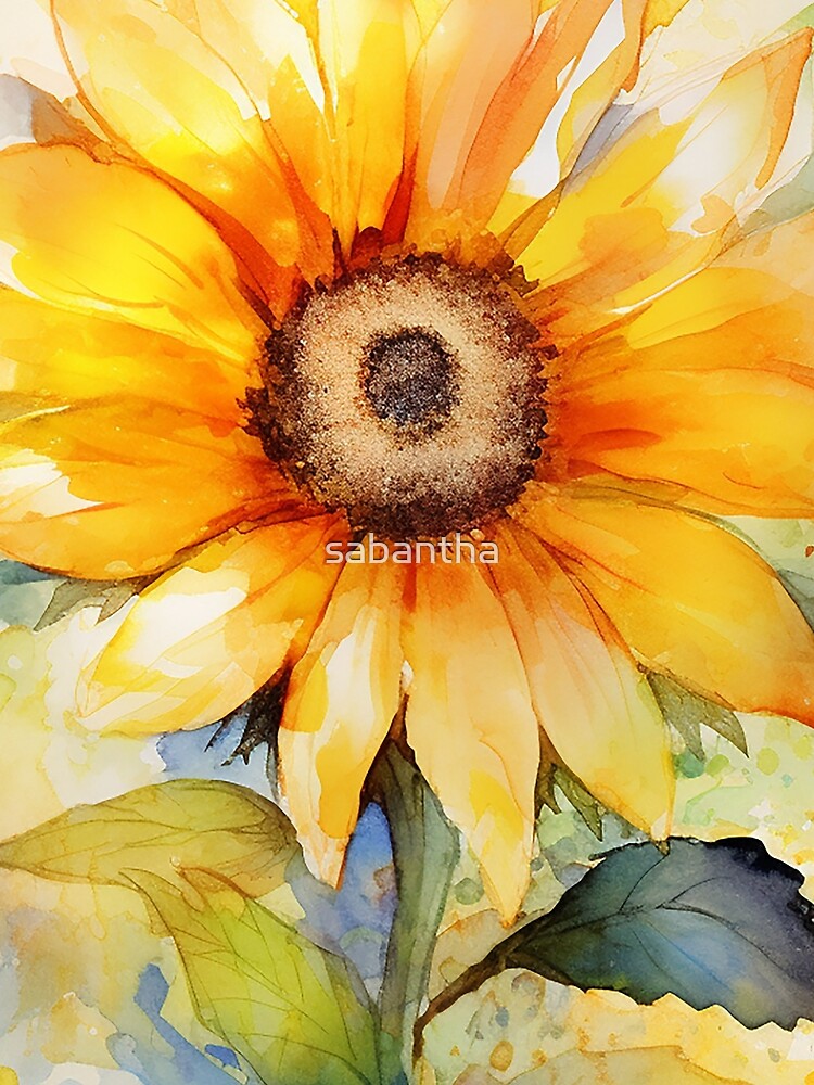 Helindra - Sunflowers Watercolor (1/4) by sabantha