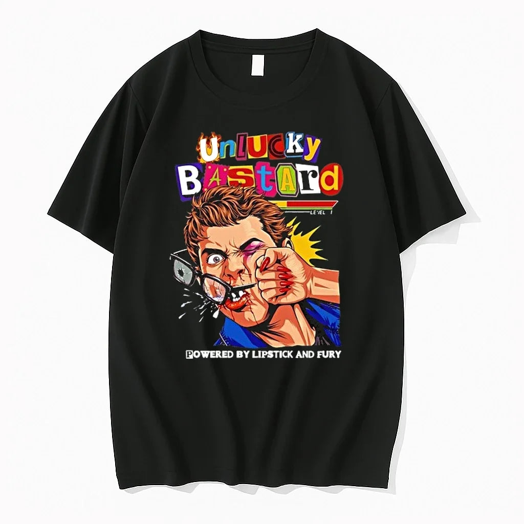 Man Unlucky Bastard Powered By Lipstick And Fury 0 Tshirts Sweater Unisex
