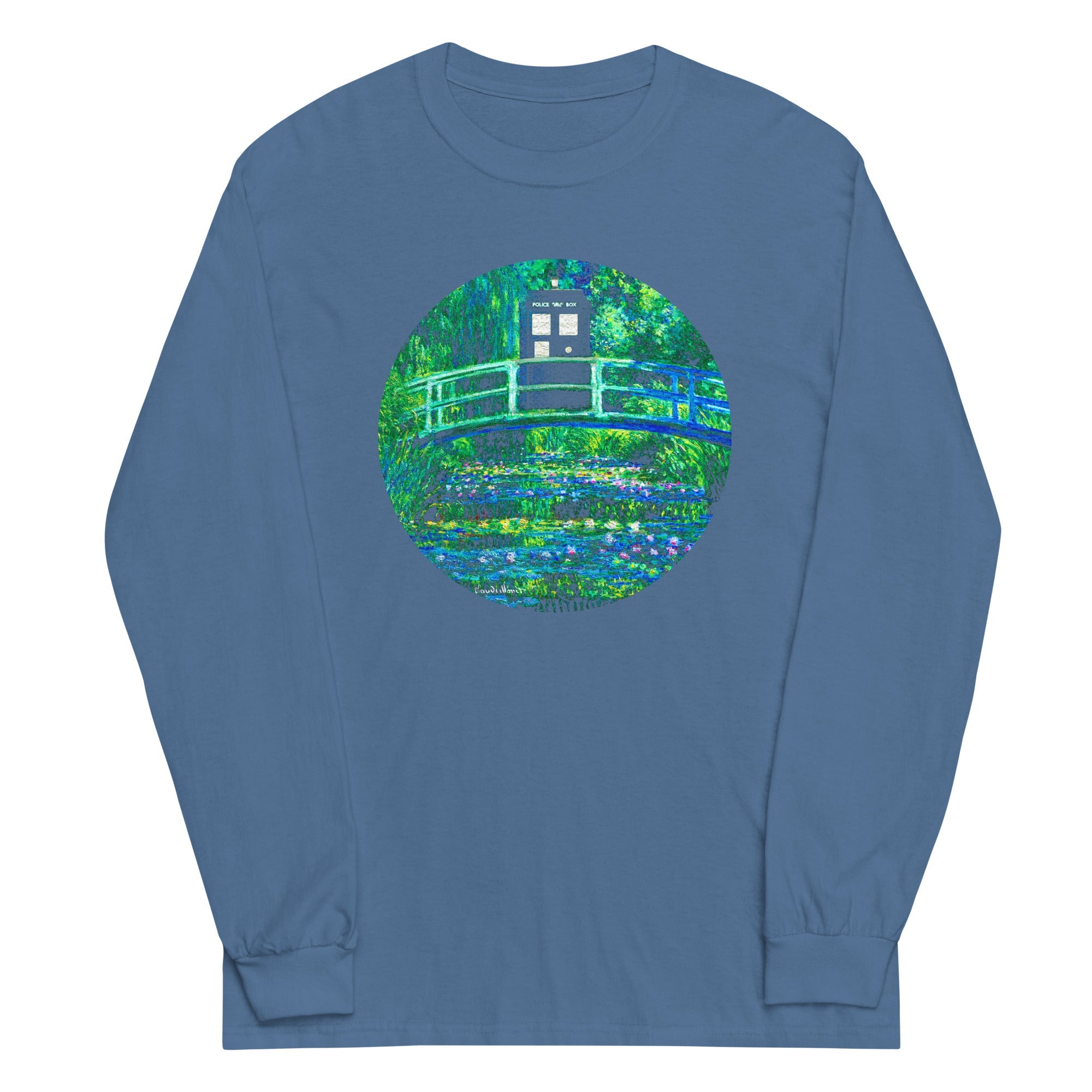 Water Lilies Police Box Unisex Long Sleeve Tee