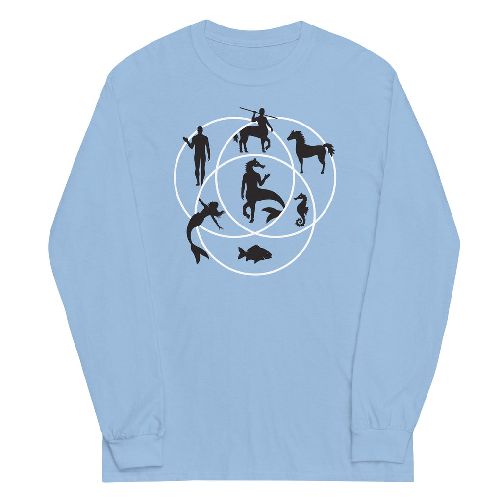 Human Horse Fish Venn Diagram Unisex Long Sleeve Tee