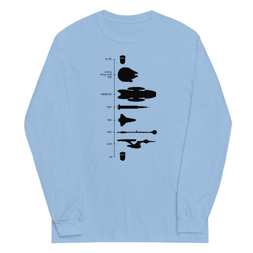 Space Ship Timeline Unisex Long Sleeve Tee