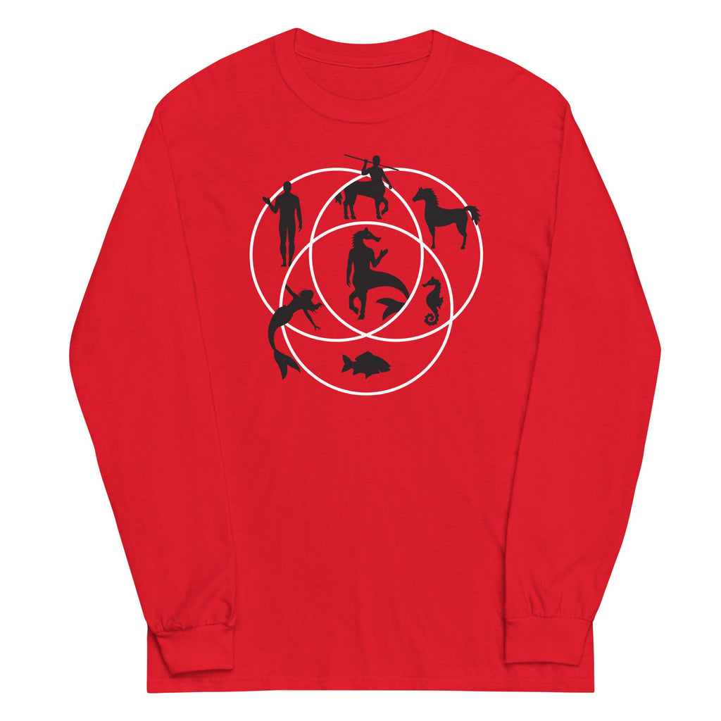 Human Horse Fish Venn Diagram Unisex Long Sleeve Tee