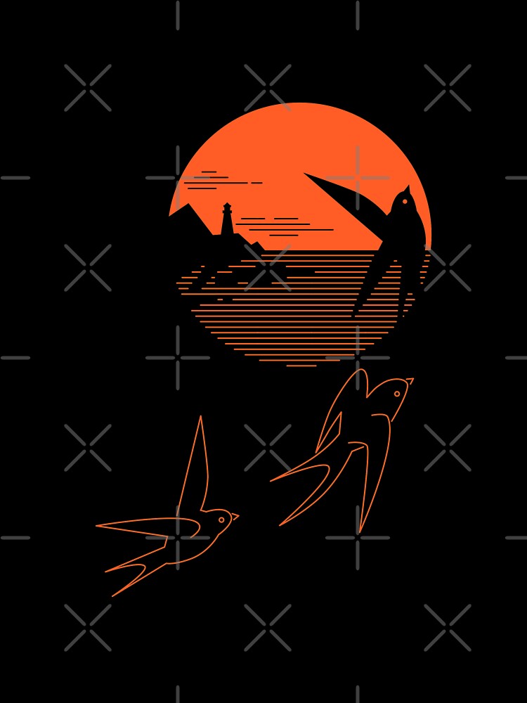 Swallow And The Sea - A Minimal Tee by sachpica Unisex